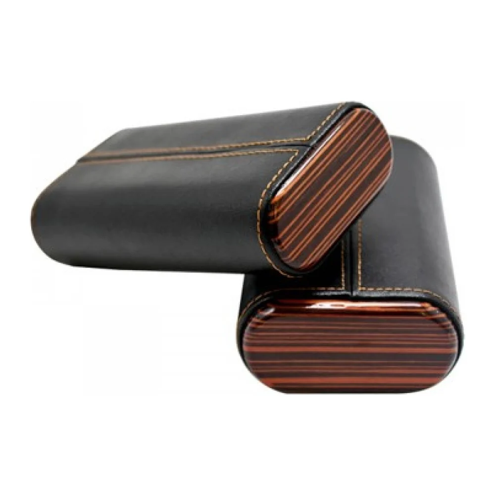 Cigar Case Ebony Leather & Cedar