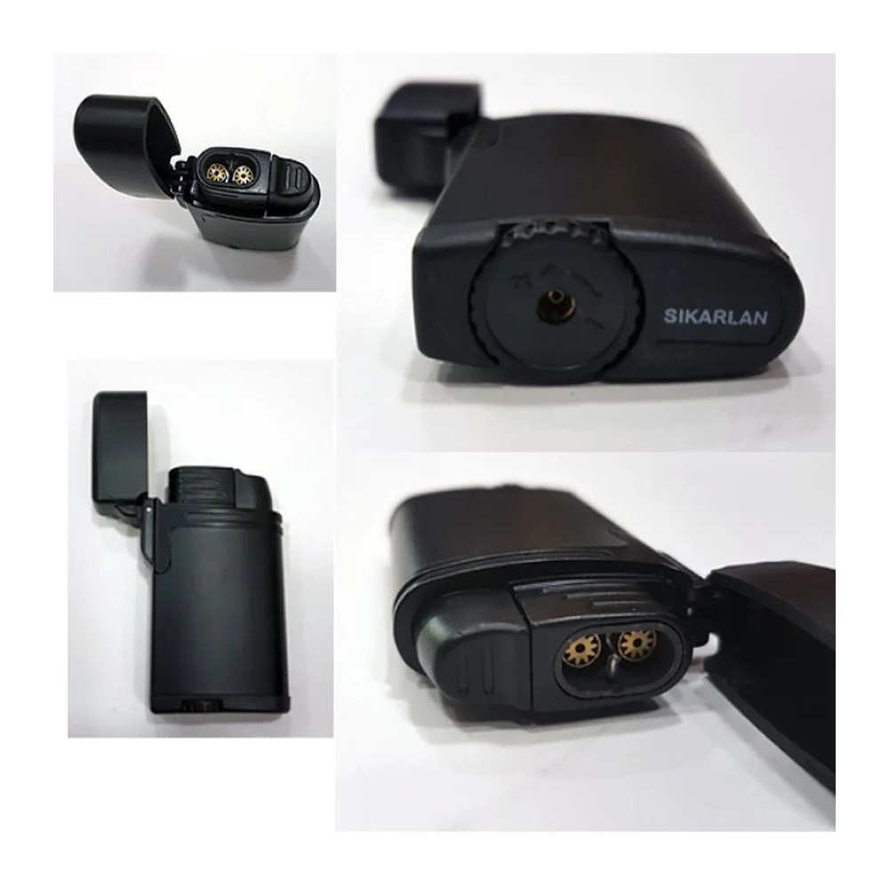 Metalic Double cigar lighter black